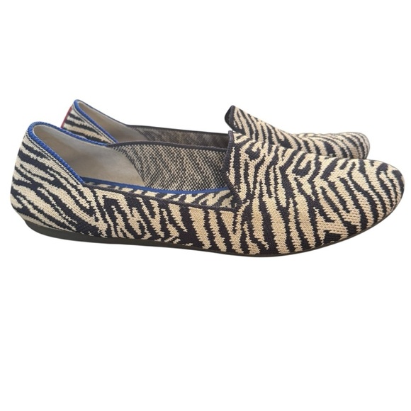 Rothy's The Almond Loafer, Zebra Print Navy Blue & Cream, Size 8 - Picture 3 of 7